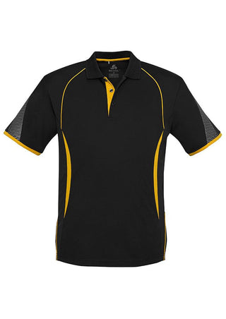 Biz Collection Mens Razor Polo P405MS - Black/Gold