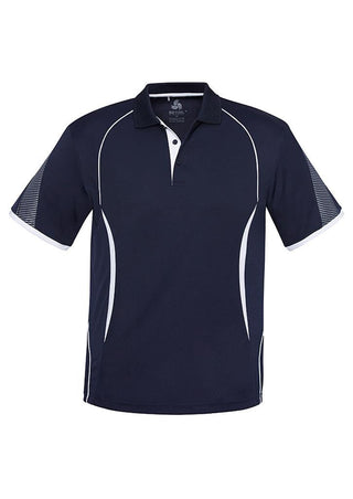 Biz Collection Mens Razor Polo P405MS - Navy/White