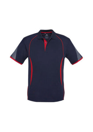 Biz Collection Mens Razor Polo P405MS - Navy/Red