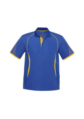 Biz Collection Mens Razor Polo P405MS - Royal/Gold