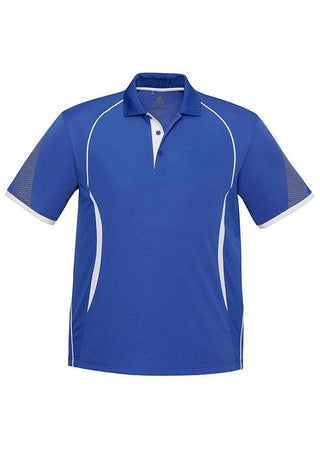 Biz Collection Mens Razor Polo P405MS - Royal/White