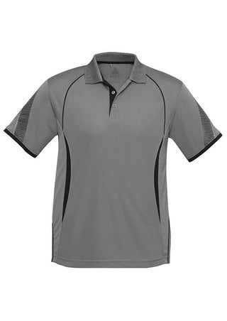 Biz Collection Mens Razor Polo P405MS - Ash/Black