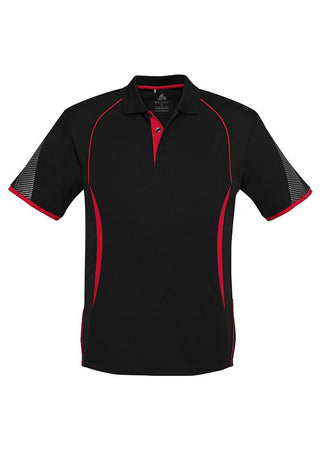 Biz Collection Mens Razor Polo P405MS - Black/Red