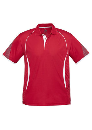 Biz Collection Mens Razor Polo P405MS - Red/White